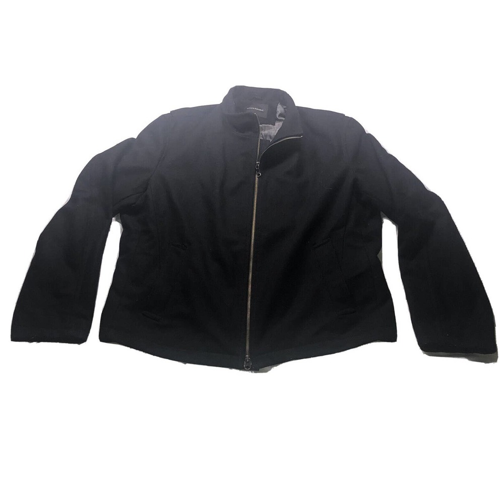 Banana Republic Wool Coat Black Zipper Zip Up Size‎ Large